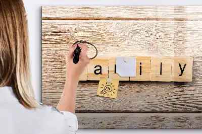 Beschreibbare Magnettafel mit dem Design Familie