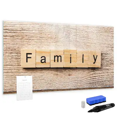Beschreibbare Magnettafel mit dem Design Familie
