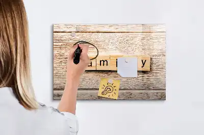 Beschreibbare Magnettafel mit dem Design Familie
