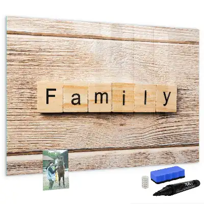 Beschreibbare Magnettafel mit dem Design Familie