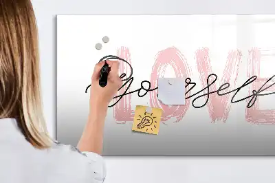 Schreibmagnettafel mit Motiv Liebe dich selbst