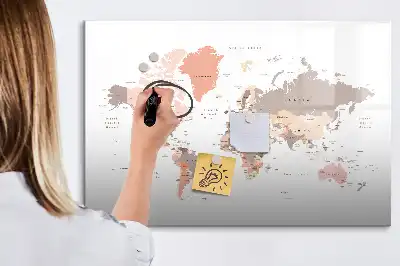 Schreib-Magnettafel mit detaillierter Weltkarte