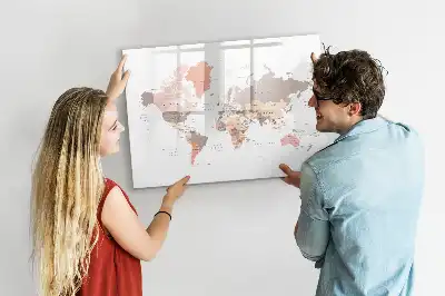Schreib-Magnettafel mit detaillierter Weltkarte