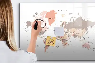 Schreib-Magnettafel mit detaillierter Weltkarte