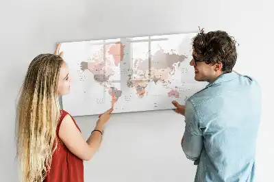 Schreib-Magnettafel mit detaillierter Weltkarte