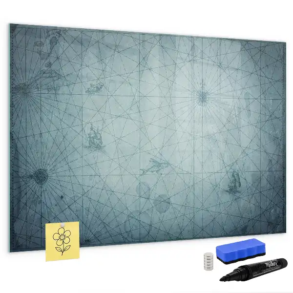 Beschreibbare Magnettafel im Design einer Vintage-Karte