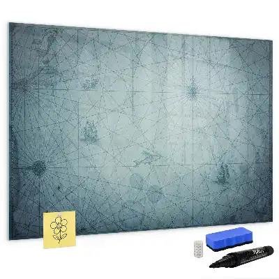 Beschreibbare Magnettafel im Design einer Vintage-Karte