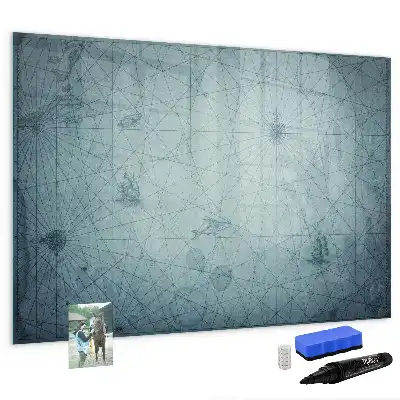 Beschreibbare Magnettafel im Design einer Vintage-Karte