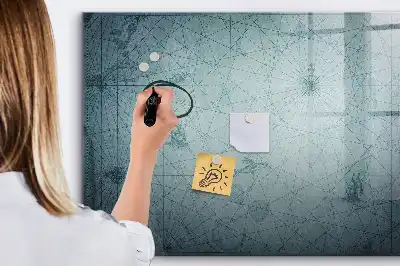 Beschreibbare Magnettafel im Design einer Vintage-Karte