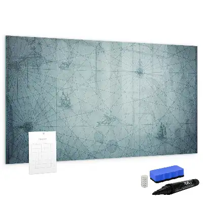 Beschreibbare Magnettafel im Design einer Vintage-Karte