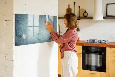 Beschreibbare Magnettafel im Design einer Vintage-Karte