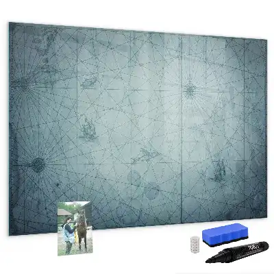 Beschreibbare Magnettafel im Design einer Vintage-Karte