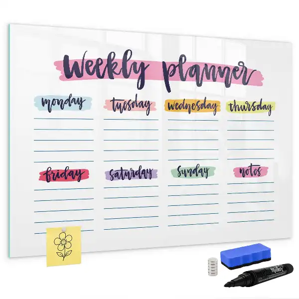 Schreib-Magnettafel als handschriftlicher Planer