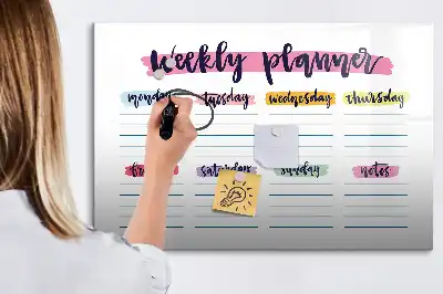 Schreib-Magnettafel als handschriftlicher Planer