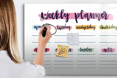 Schreib-Magnettafel als handschriftlicher Planer