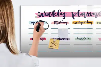 Schreib-Magnettafel als handschriftlicher Planer