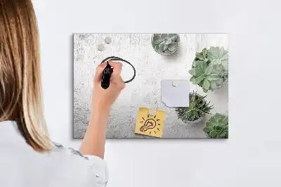 Beschreibbare Magnettafel in Form dekorativer Pflanzen