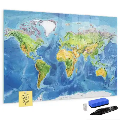 Beschreibbare Weltkarte als Magnettafel beschreibbare magnetische Weltkarte