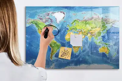 Beschreibbare Weltkarte als Magnettafel beschreibbare magnetische Weltkarte