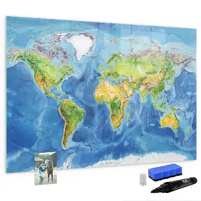 Beschreibbare Weltkarte als Magnettafel beschreibbare magnetische Weltkarte