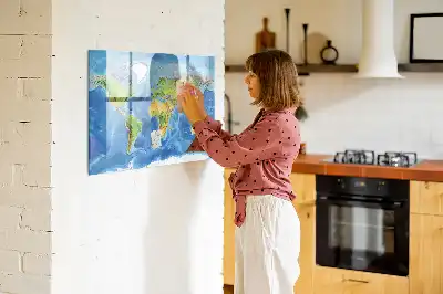 Beschreibbare Weltkarte als Magnettafel beschreibbare magnetische Weltkarte