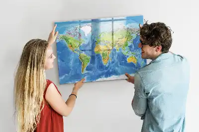 Beschreibbare Weltkarte als Magnettafel beschreibbare magnetische Weltkarte