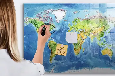 Beschreibbare Weltkarte als Magnettafel beschreibbare magnetische Weltkarte