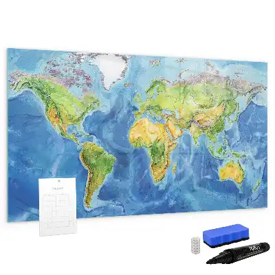Beschreibbare Weltkarte als Magnettafel beschreibbare magnetische Weltkarte