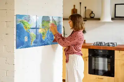 Beschreibbare Weltkarte als Magnettafel beschreibbare magnetische Weltkarte