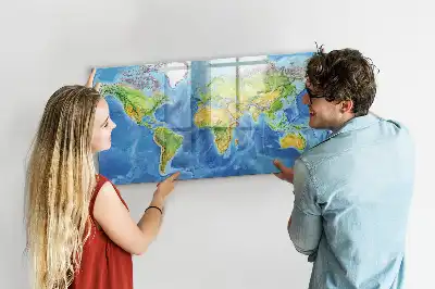 Beschreibbare Weltkarte als Magnettafel beschreibbare magnetische Weltkarte