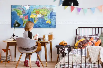 Beschreibbare Weltkarte als Magnettafel beschreibbare magnetische Weltkarte