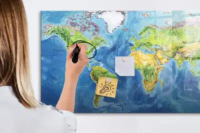Beschreibbare Weltkarte als Magnettafel beschreibbare magnetische Weltkarte