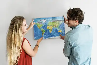 Beschreibbare Weltkarte als Magnettafel beschreibbare magnetische Weltkarte