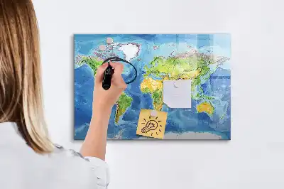 Beschreibbare Weltkarte als Magnettafel beschreibbare magnetische Weltkarte