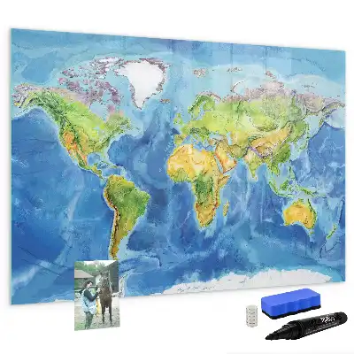 Beschreibbare Weltkarte als Magnettafel beschreibbare magnetische Weltkarte