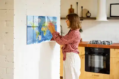 Beschreibbare Weltkarte als Magnettafel beschreibbare magnetische Weltkarte