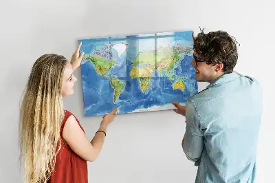 Beschreibbare Weltkarte als Magnettafel beschreibbare magnetische Weltkarte