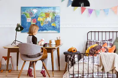 Beschreibbare Weltkarte als Magnettafel beschreibbare magnetische Weltkarte
