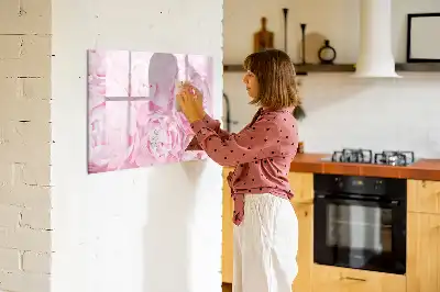 Beschreibbare Magnettafel mit Motiv blühende Blumen