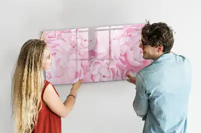 Beschreibbare Magnettafel mit Motiv blühende Blumen