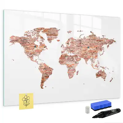 Schreib-Magnettafel mit Motiv alte Karte auf Ziegeln