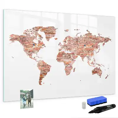 Schreib-Magnettafel mit Motiv alte Karte auf Ziegeln