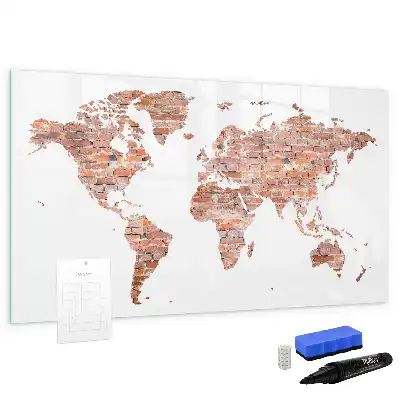 Schreib-Magnettafel mit Motiv alte Karte auf Ziegeln