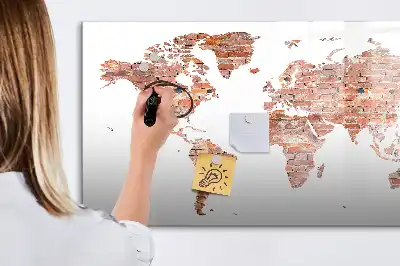 Schreib-Magnettafel mit Motiv alte Karte auf Ziegeln