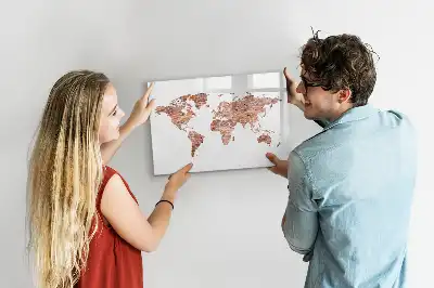 Schreib-Magnettafel mit Motiv alte Karte auf Ziegeln