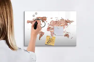 Schreib-Magnettafel mit Motiv alte Karte auf Ziegeln