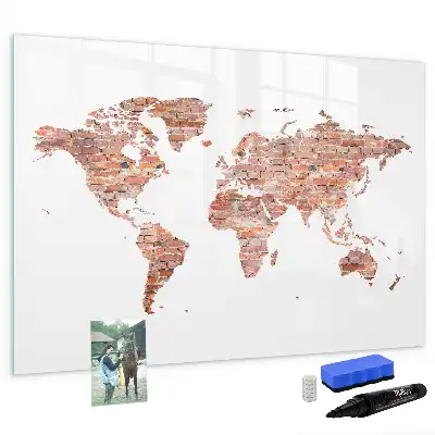 Schreib-Magnettafel mit Motiv alte Karte auf Ziegeln