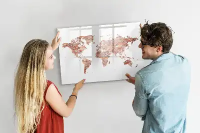 Schreib-Magnettafel mit Motiv alte Karte auf Ziegeln