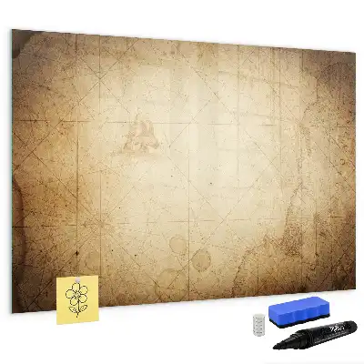 Magnetische Schreibtafel im Weltkarten-Design alte Weltkarte