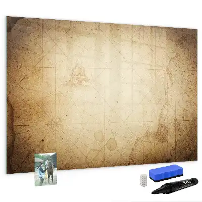 Magnetische Schreibtafel im Weltkarten-Design alte Weltkarte